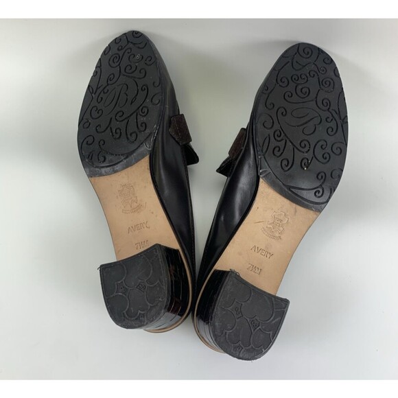 Brighton Avery Heel Mule Brown Croc Leather Slip On Medallion Round Womens 7.5 - Picture 13 of 14